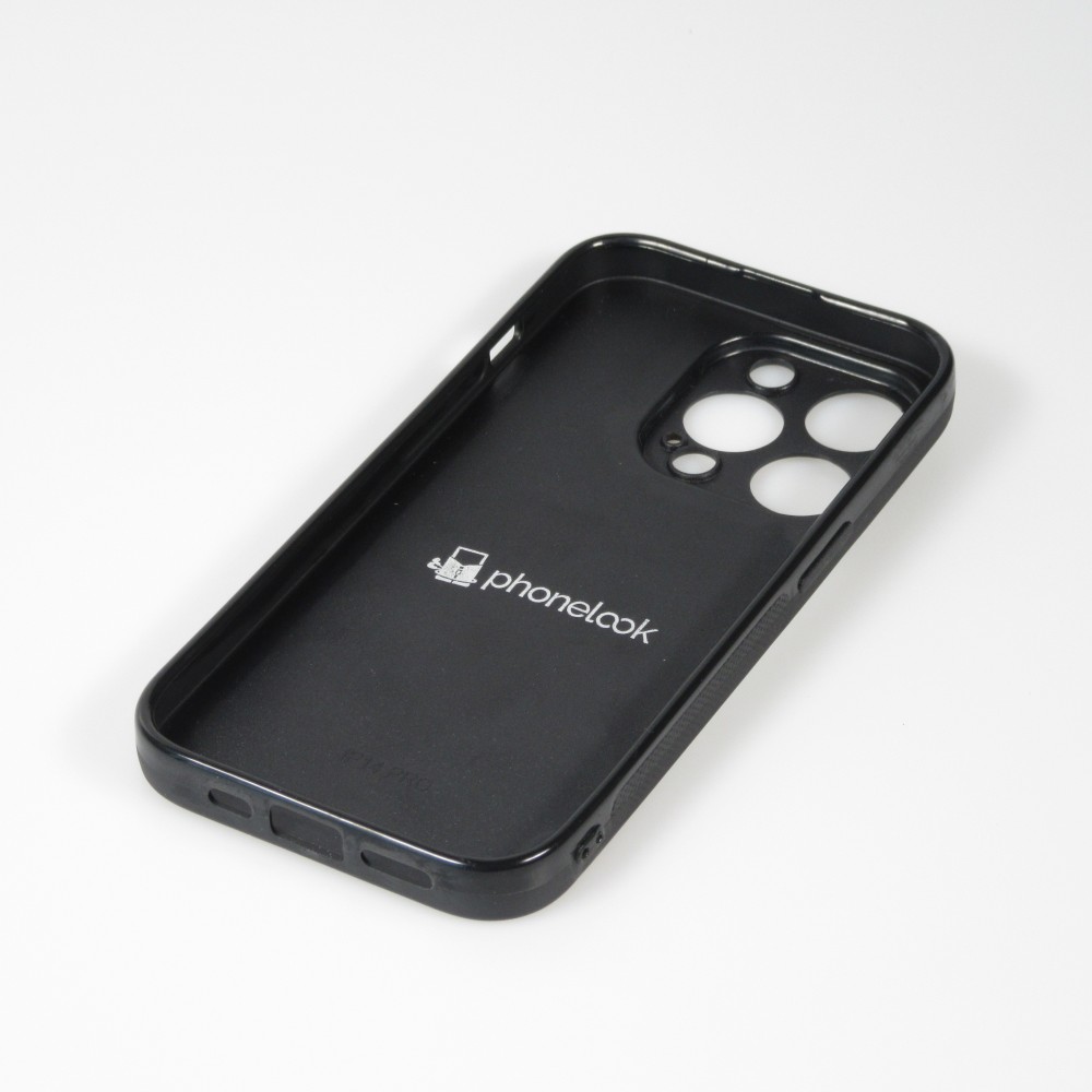 iPhone 15 Pro Max Case Hülle - Silikon schwarz Papillon bleu