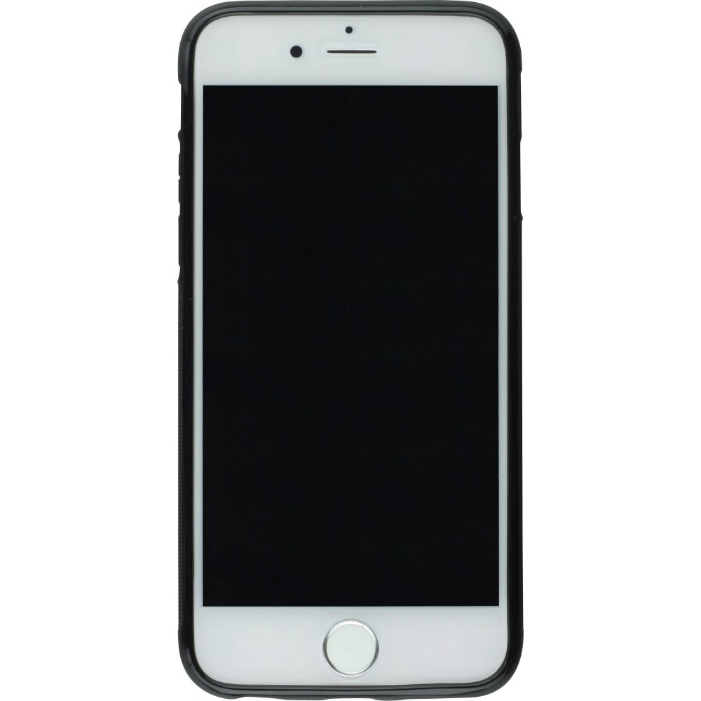 Coque iPhone 6/6s - Silicone rigide noir Marbre Olive