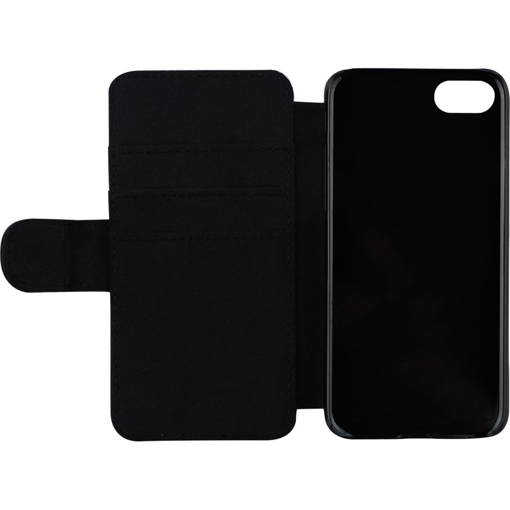 Coque iPhone 7 / 8 / SE (2020, 2022) - Wallet noir Shimmering Orange