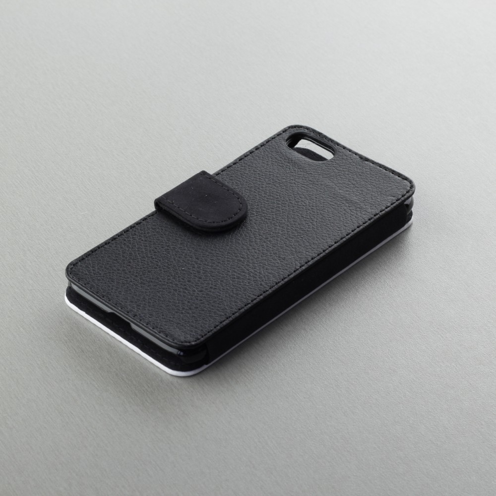 Coque iPhone 7 / 8 / SE (2020, 2022) - Wallet noir Shimmering Orange