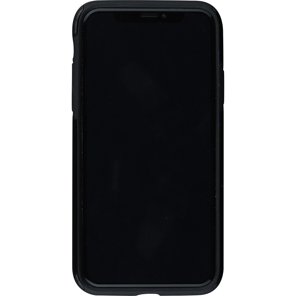 iPhone X / Xs Case Hülle - Hybrid Armor schwarz Mini-Dino-Muster violett