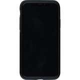 iPhone X / Xs Case Hülle - Hybrid Armor schwarz Mini-Dino-Muster violett