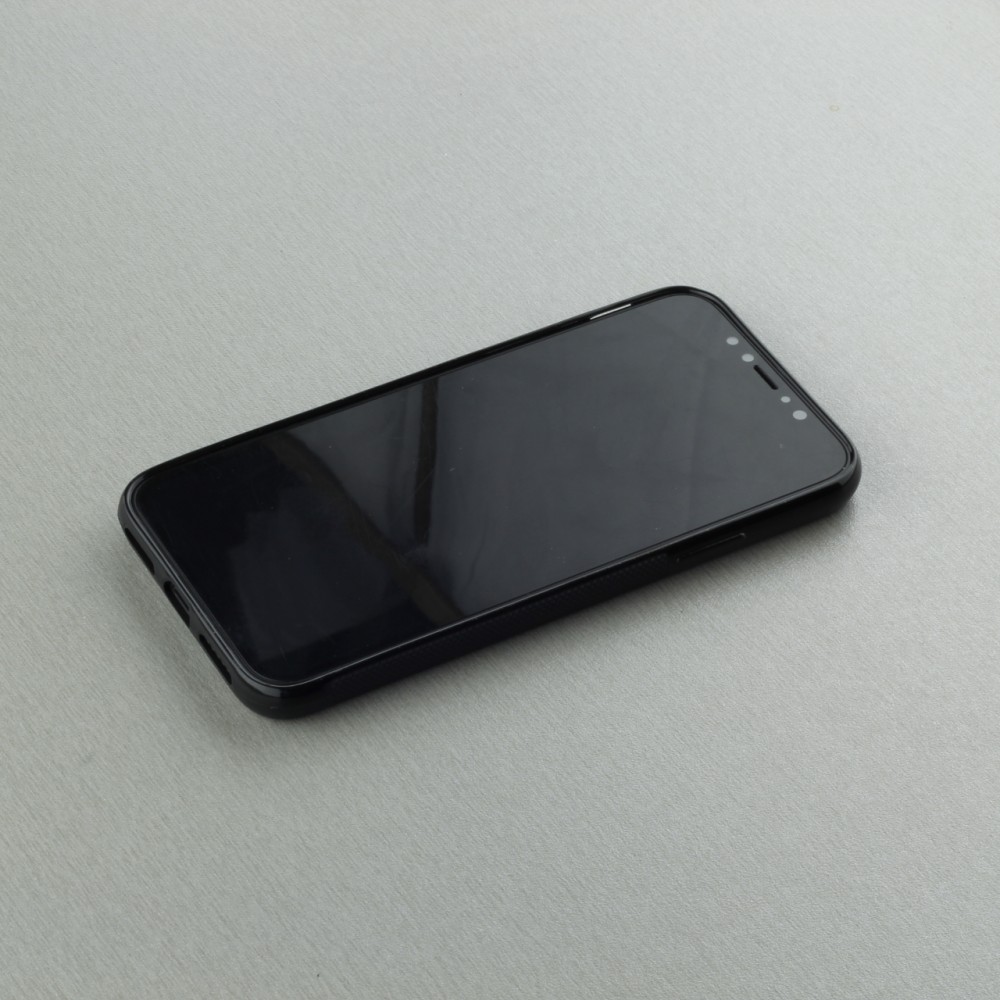 Coque iPhone X / Xs - Silicone rigide noir Enjoy the little things
