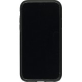 Coque iPhone XR - Hybrid Armor noir Chat sur fond violet