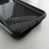 Coque iPhone XR - Hybrid Armor noir Chat sur fond violet
