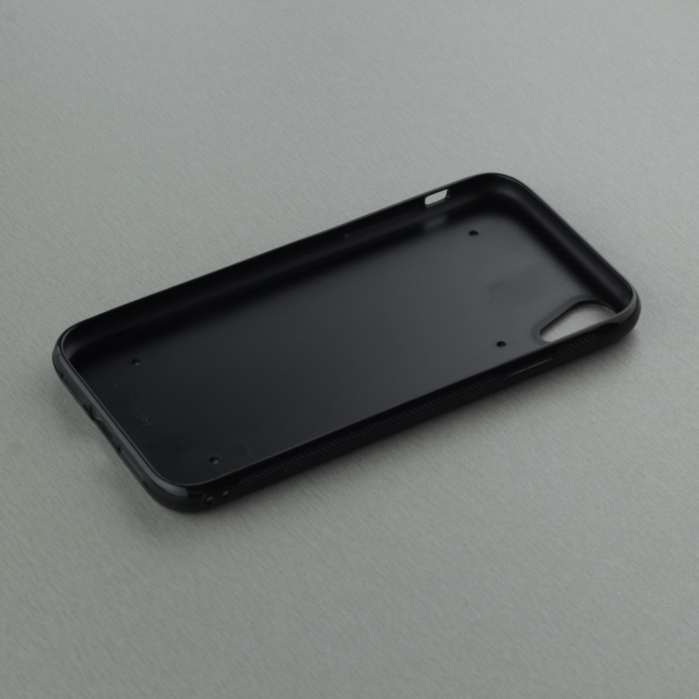 Coque iPhone XR - Silicone rigide noir Oiseau Nid Forêt
