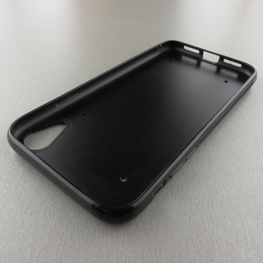 Coque iPhone XR - Silicone rigide noir Oiseau Nid Forêt
