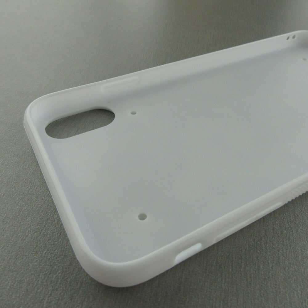 iPhone Xs Max Case Hülle - Silikon weiss Muster von pastellfarbenen Hummern
