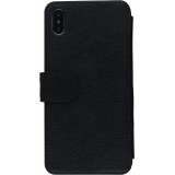 Coque iPhone Xs Max - Wallet noir Carbon Basic