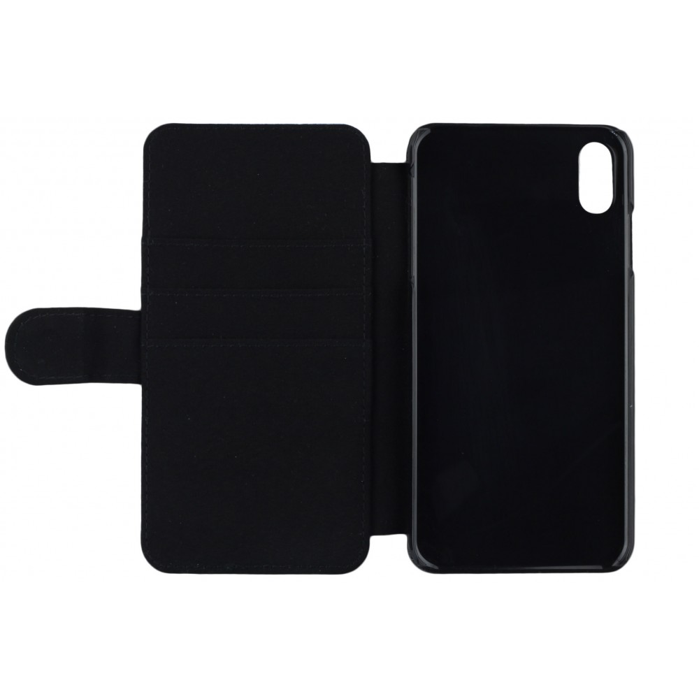 Coque iPhone Xs Max - Wallet noir Carbon Basic