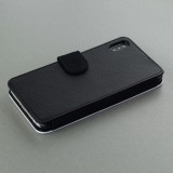 Coque iPhone Xs Max - Wallet noir Carbon Basic