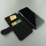 Coque iPhone Xs Max - Wallet noir Carbon Basic
