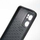 Coque OPPO Reno7 5G - Silicone rigide noir Wavy Rectangle Green Purple