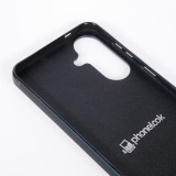 Coque Samsung Galaxy A57 5G - Silicone rigide noir Valentine 2024 Coeur Noir Abstrait