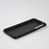 Coque Samsung Galaxy S22 - Silicone rigide noir Marbre Olive