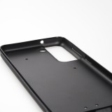 Coque Samsung Galaxy S22 - Silicone rigide noir Marbre Olive