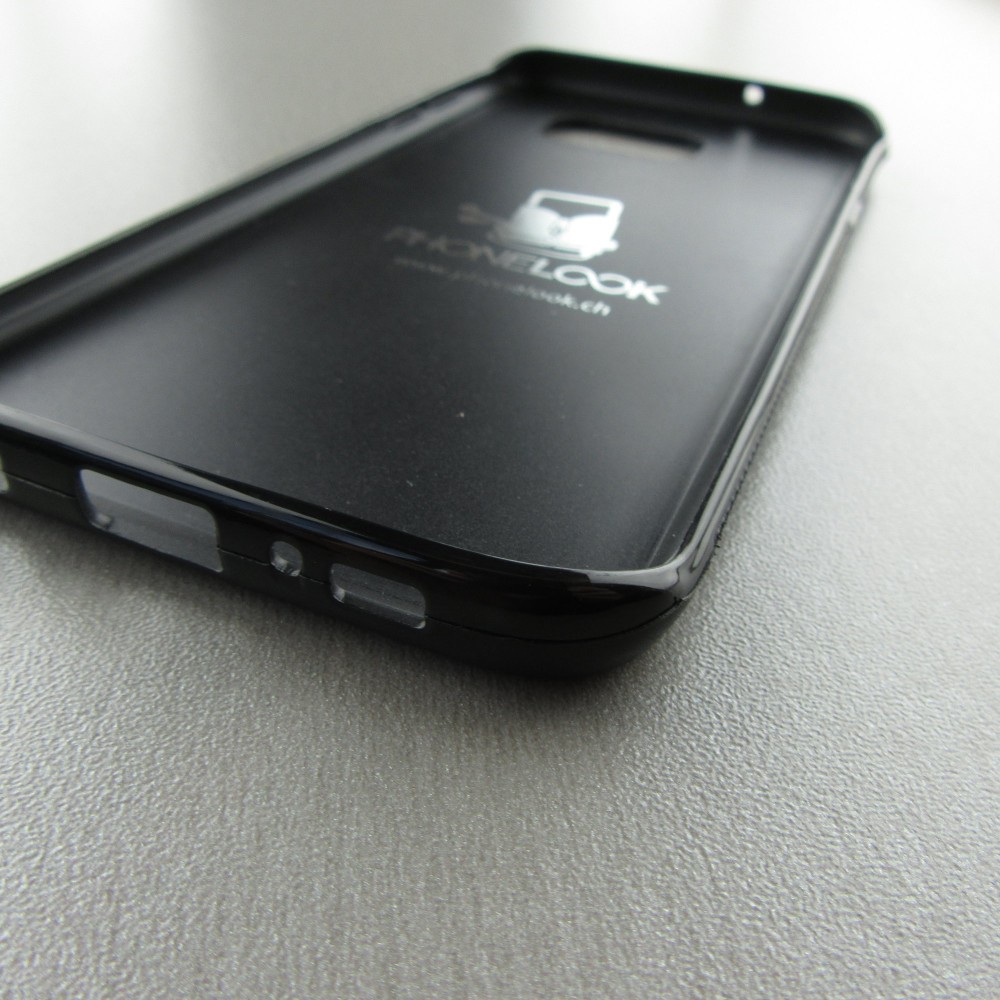 Coque Samsung Galaxy S7 edge - Silicone rigide noir Lion looking up