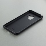 Samsung Galaxy S9 Case Hülle - Silikon schwarz Chat auf lila Hintergrund