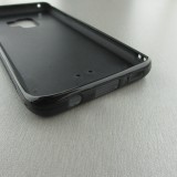 Samsung Galaxy S9 Case Hülle - Silikon schwarz Chat auf lila Hintergrund