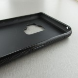 Samsung Galaxy S9 Case Hülle - Silikon schwarz Chat auf lila Hintergrund