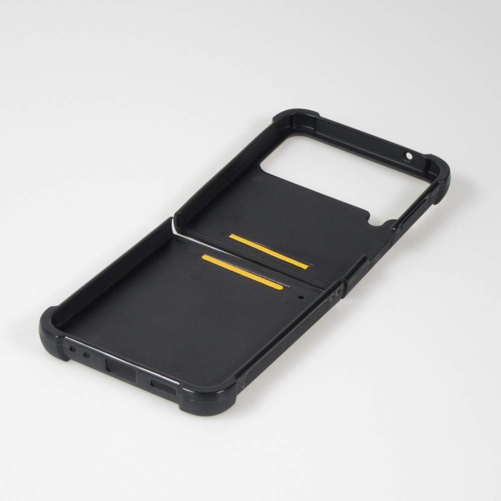 Samsung Galaxy Z Flip3 5G Case Hülle - Silikon schwarz Palm trees gold stripes