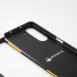 Coque Samsung Galaxy Z Fold5 - Silicone rigide noir Chat sur fond violet