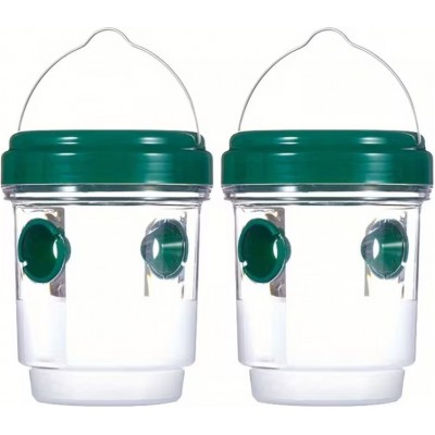 Set 2 pi&egrave;ges &agrave; gu&ecirc;pes suspendus ext&eacute;rieur et int&eacute;rieur faciles &agrave; installer contre insectes - Vert