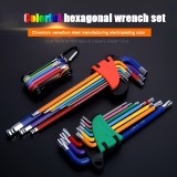 Set de clés hexagonales 9 pièces en acier chrome vanadium multi-tailles pour bricolage et réparations