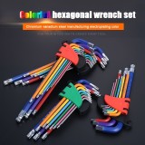 Set de clés hexagonales 9 pièces en acier chrome vanadium multi-tailles pour bricolage et réparations