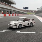 Set de construction voiture de course DIY blocs de construction miniatures puzzle cr&eacute;atif mod&egrave;le de voiture en petites briques (196 pi&egrave;ces) - Blanc