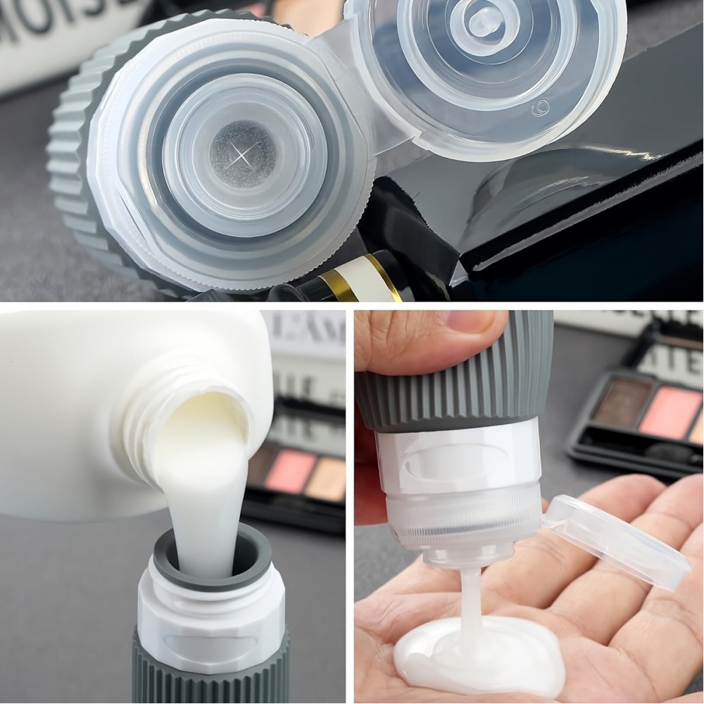 Reiseset Silikonflaschen (8 Teile) wasserdicht für Kosmetik und Hygiene mit transparentem Reißverschlussbeutel (90 ml Tuben)
