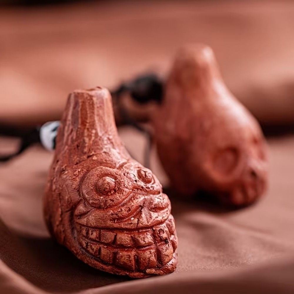 Sifflet cri de mort azt&egrave;que 125 d&eacute;cibels effet terrifiant pour Halloween - Brun