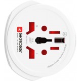 Skross World Adapter PRO Universal Reiseadapter weltweit für 2- und 3-polige Stecker - Weiss
