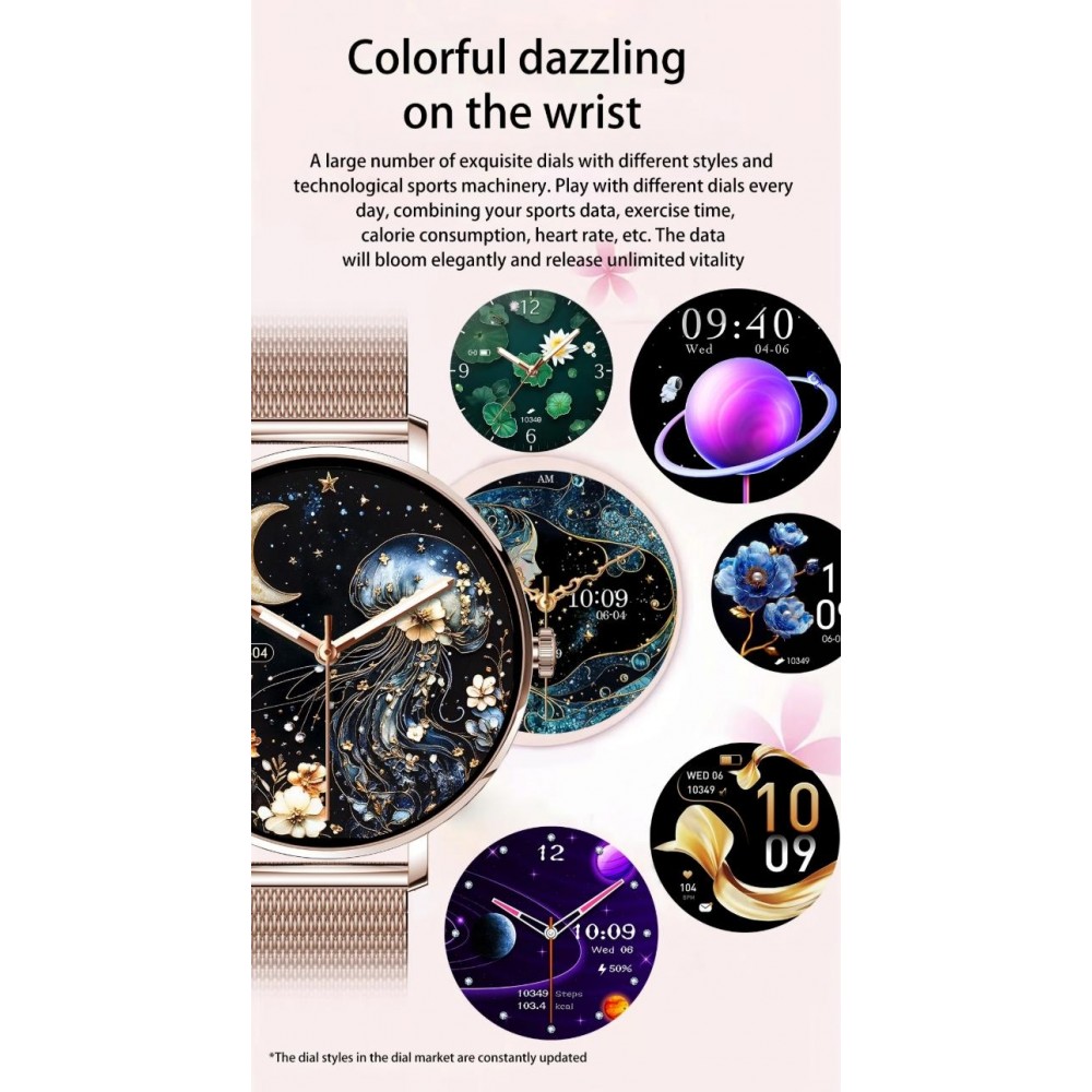 Smart Watch NX21 montre connectée avec écran tactile LED et programmes de sport / fitness / sommeil - Bracelet milanais - Argent