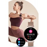 Smart Watch NX21 montre connectée avec écran tactile LED et programmes de sport / fitness / sommeil - Bracelet milanais - Argent
