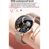 Smart Watch NX21 montre connectée avec écran tactile LED et programmes de sport / fitness / sommeil - Bracelet milanais - Argent