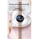 Smart Watch NX21 montre connectée avec écran tactile LED et programmes de sport / fitness / sommeil - Bracelet milanais - Argent