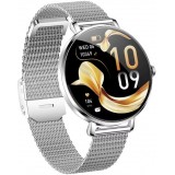 Smart Watch NX21 montre connectée avec écran tactile LED et programmes de sport / fitness / sommeil - Bracelet milanais - Argent
