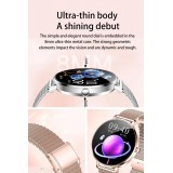 Smart Watch NX21 montre connectée avec écran tactile LED et programmes de sport / fitness / sommeil - Bracelet milanais - Argent