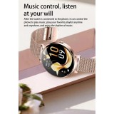 Smart Watch NX21 montre connectée avec écran tactile LED et programmes de sport / fitness / sommeil - Bracelet milanais - Argent