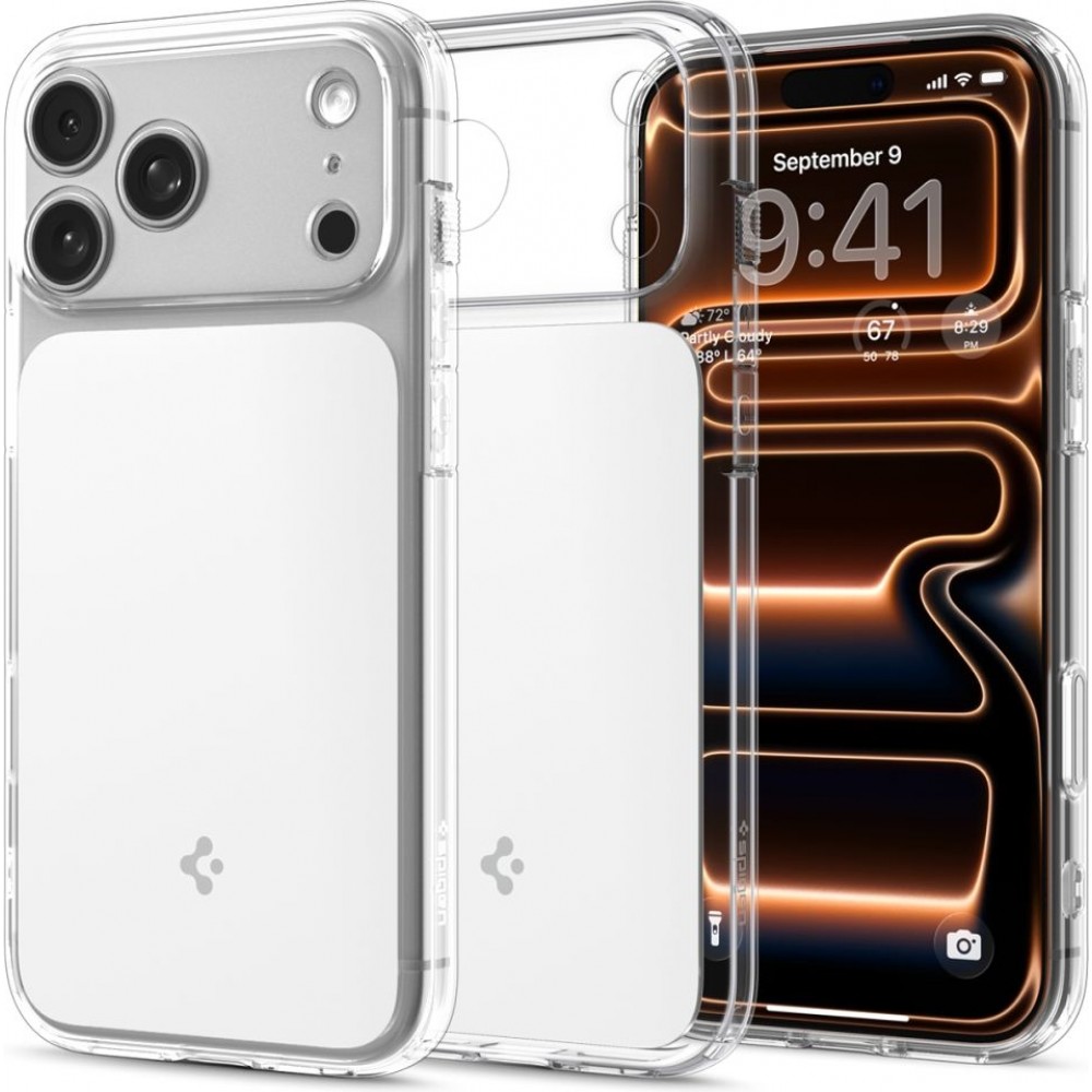 Coque iPhone 17 Pro Max - Spigen Ultra Hybrid T MagFit compatible avec MagSafe transparente et résistante - Transparent