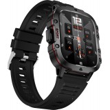 Sport smartwatch QX11 1.96 pouces 50 jours d'autonomie avec IA assistant vocal longue endurance boîtier solide pression d'oxygène sanguin surveillance du sommeil avec un écran TFT haute définition - Noir