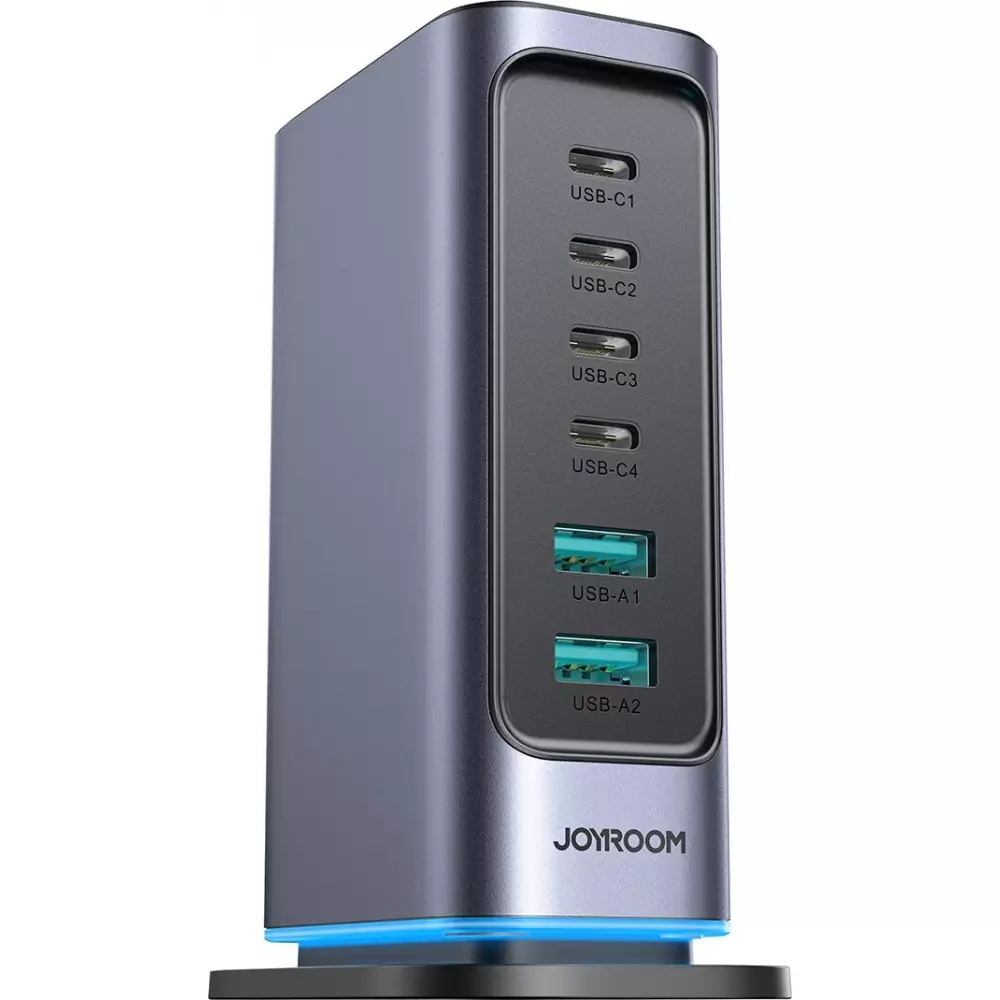 Station de charge GaN 65W Joyroom JR-TCM02 multi-ports 4x USB-C / 2x USB-A - Gris