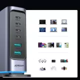 Station de charge GaN 65W Joyroom JR-TCM02 multi-ports 4x USB-C / 2x USB-A - Gris
