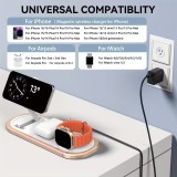 Magnetische 3-in-1 15W Wireless-Ladestation klappbar f&uuml;r iPhone, Apple Watch und AirPods - Schwarz