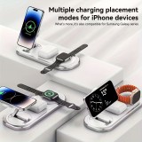 Magnetische 3-in-1 15W Wireless-Ladestation klappbar f&uuml;r iPhone, Apple Watch und AirPods - Schwarz