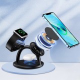 Station de charge magnétique Wireless 3-en-1 iPhone, Apple Watch et AirPods simultanément - Noir