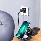 Station de charge magnétique Wireless 3-en-1 iPhone, Apple Watch et AirPods simultanément - Noir