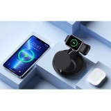 Station de charge magnétique Wireless 3-en-1 iPhone, Apple Watch et AirPods simultanément - Noir