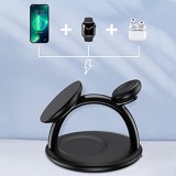 Station de charge magnétique Wireless 3-en-1 iPhone, Apple Watch et AirPods simultanément - Noir